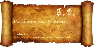 Balázsovics Vivien névjegykártya